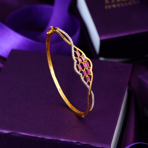 Crimson Wave Gold Bracelet