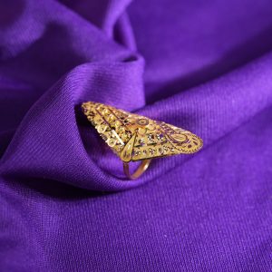 Noura Arabic Gold Ring - Arabic-Inspired Gold Ring | Elegant Floral Design