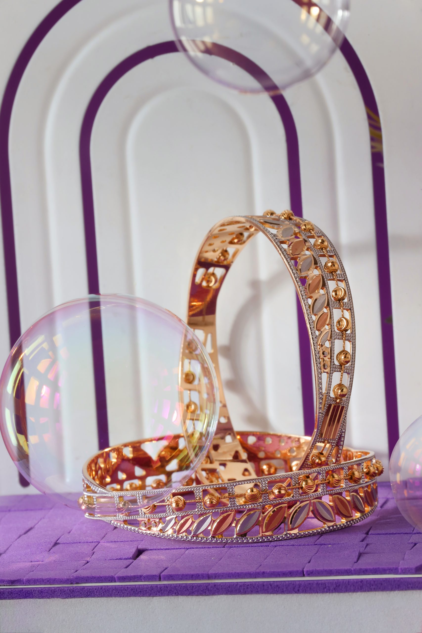 Rosette Gold Bangles – Precision CNC Gold Bangles with Floral Elegance