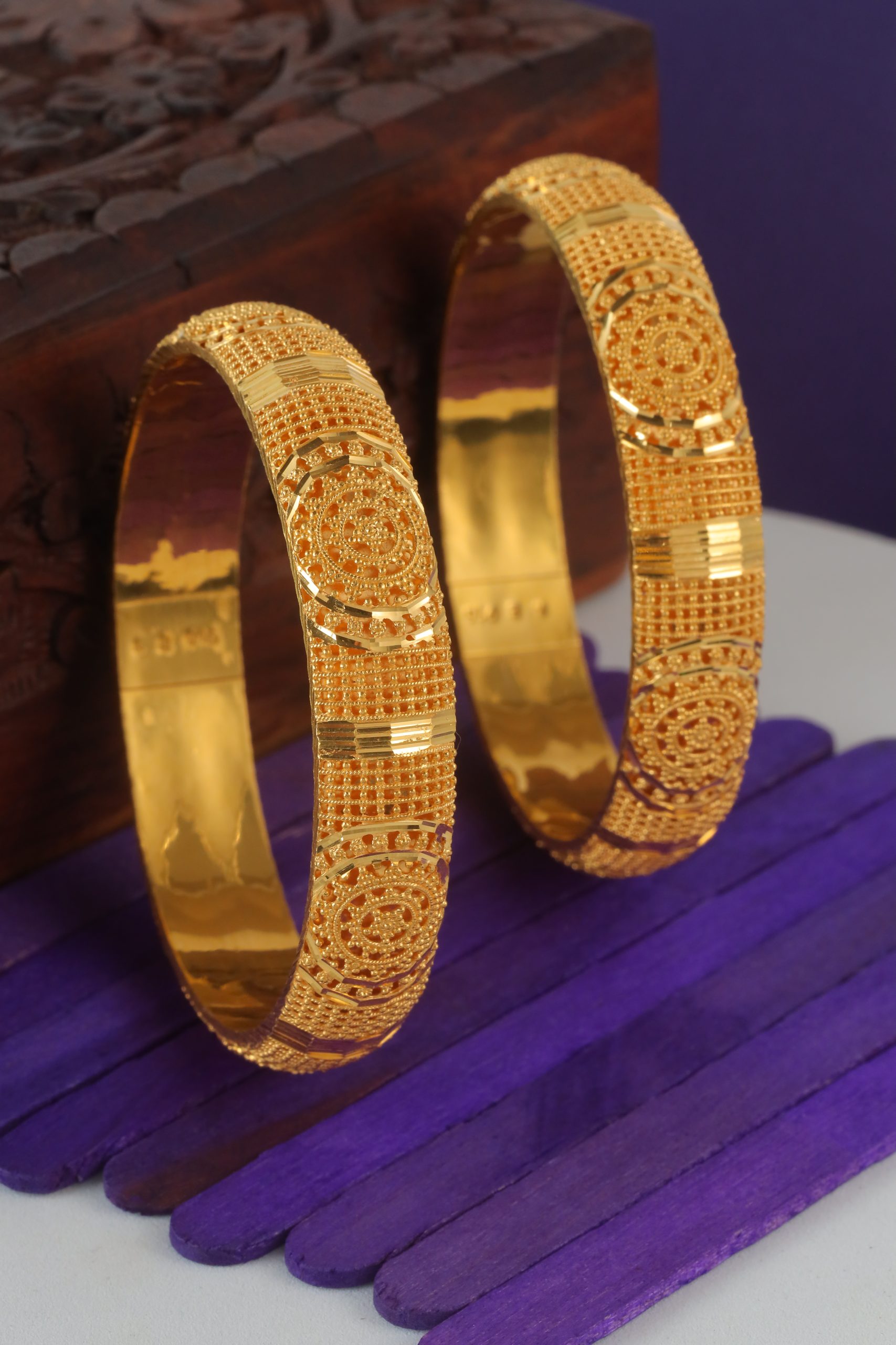 Gold Bangles | Luxurious Arabic Design Gold Bangles
