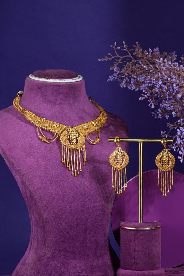 Şehrazat Gold Necklace Set – Turkish Design Gold Necklace Set