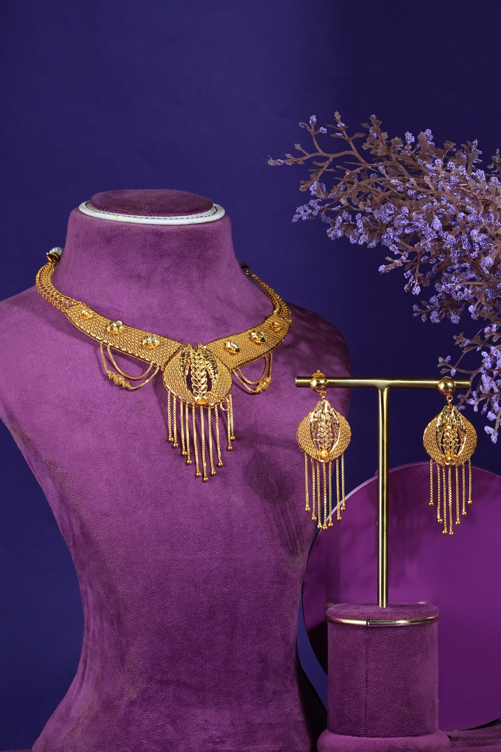 Şehrazat Gold Necklace Set – Turkish Design Gold Necklace Set