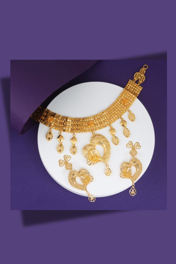 Kalp Altın : Gold Choker Necklace Set