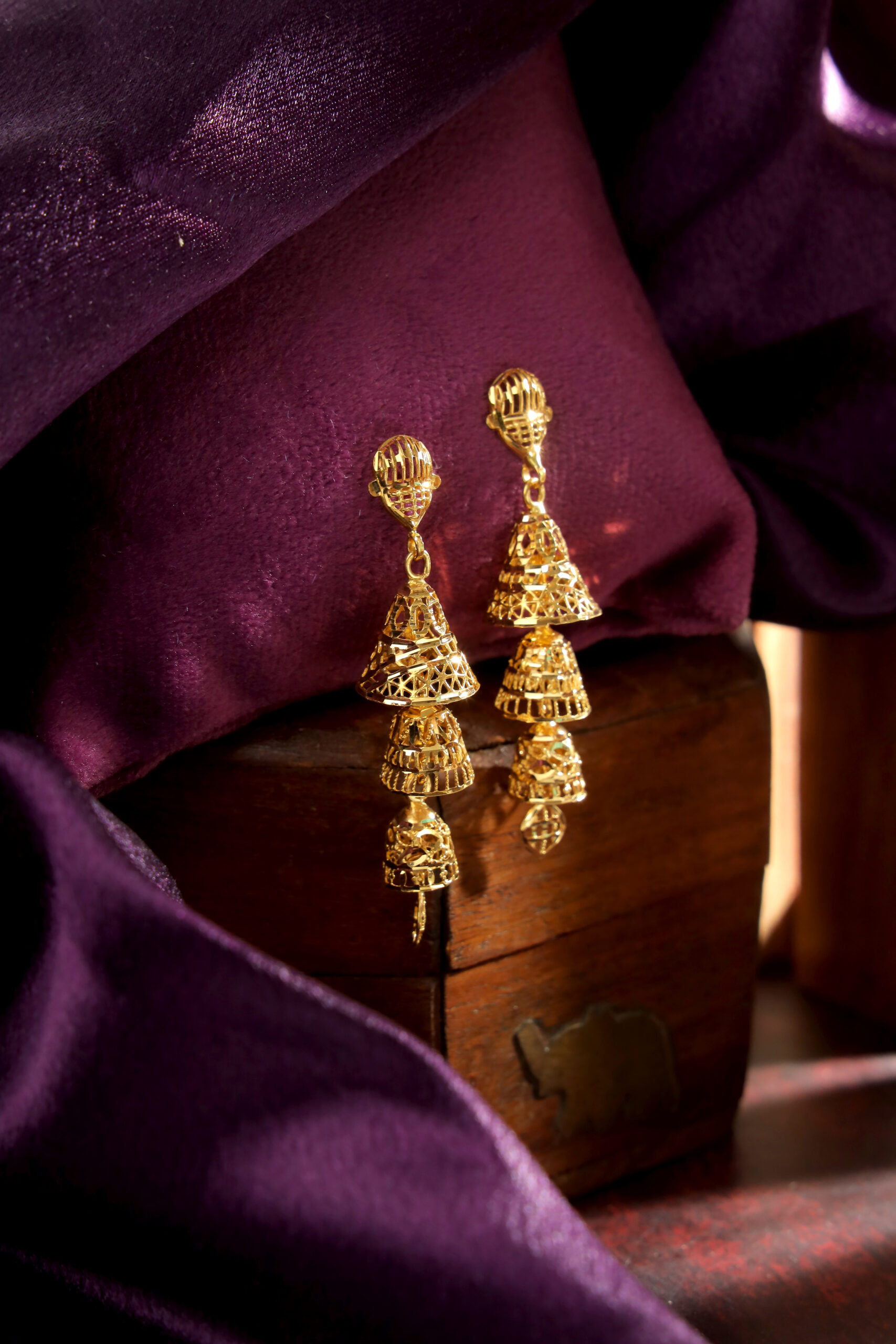 Golden Echo Jhumka Earrings – A Whisper of Heritage, A Statement of Grace