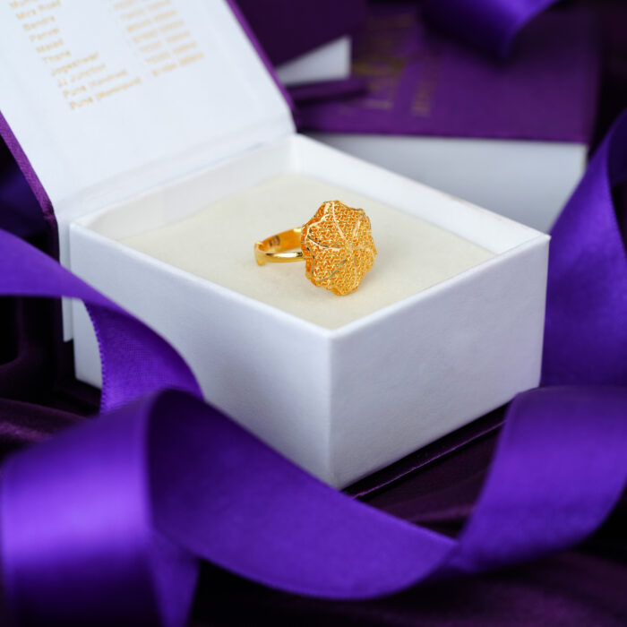 Ameera Textured Blossom Ring – Where Elegance Meets Intricacy