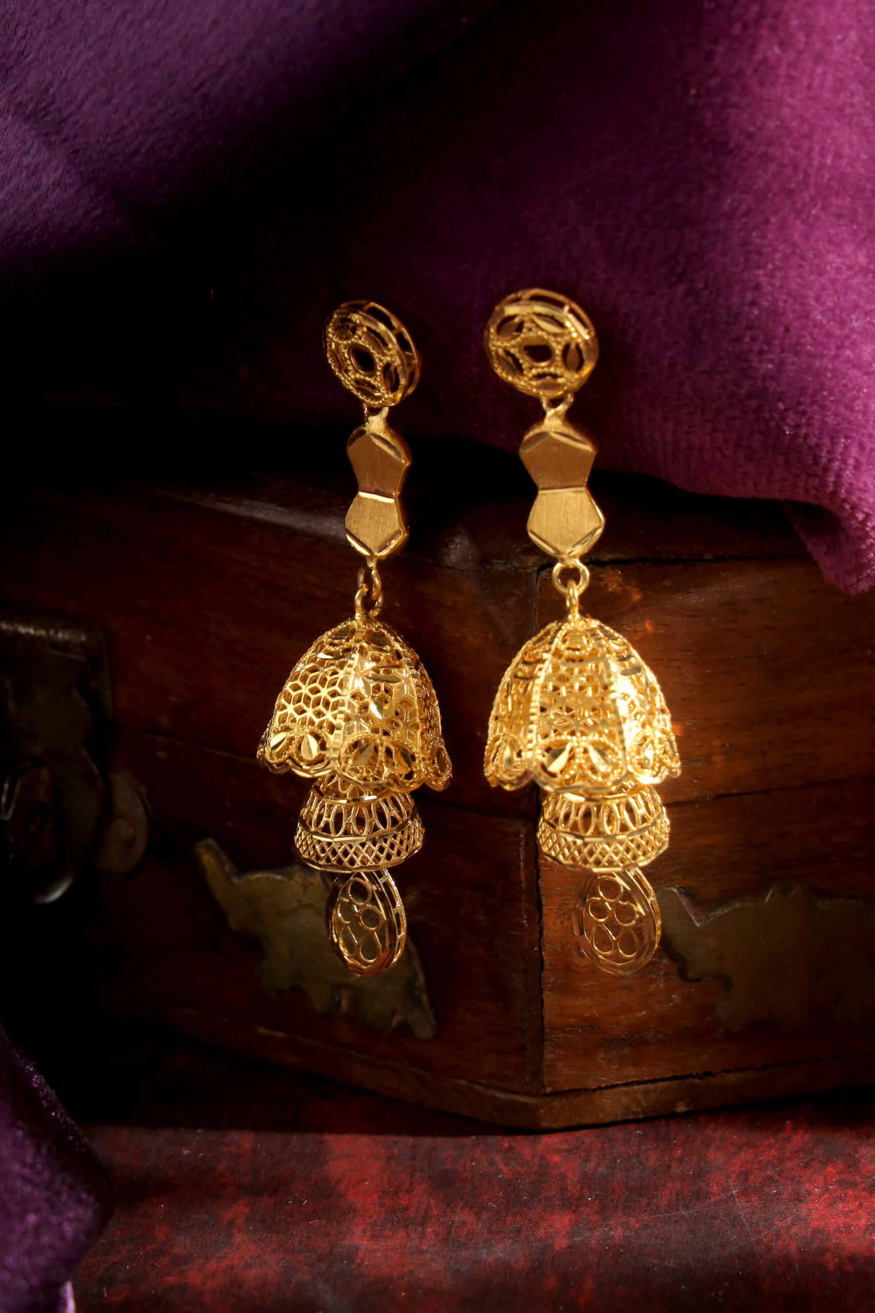 Golden Echo Jhumka Earrings – A Whisper of Heritage, A Statement of Grace