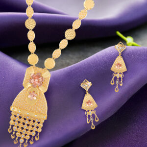 "Gulrooh Harmony Set" – A Symphony of Floral Grace in Gold