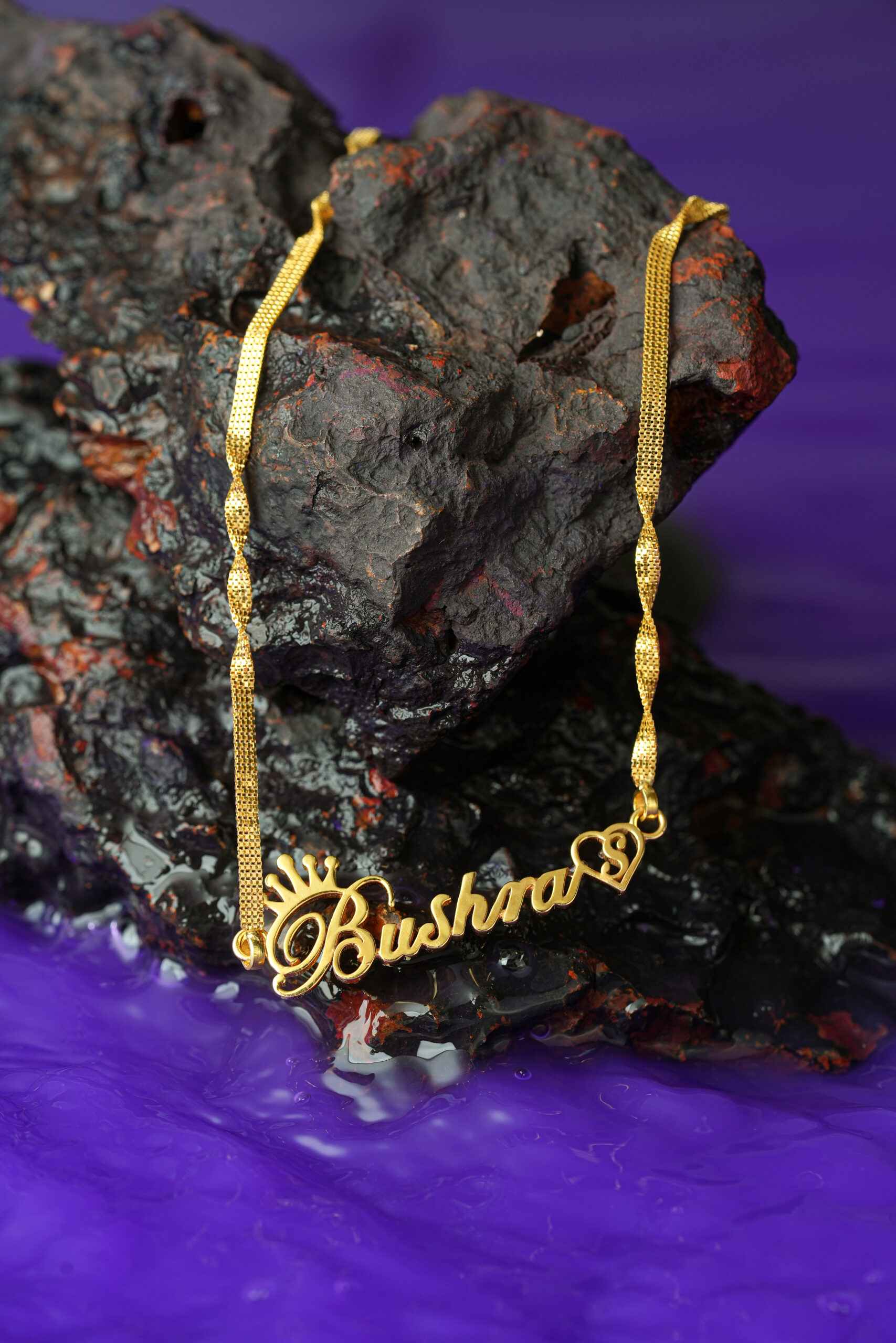 Bushra – Personalized Pure Gold Name Pendant