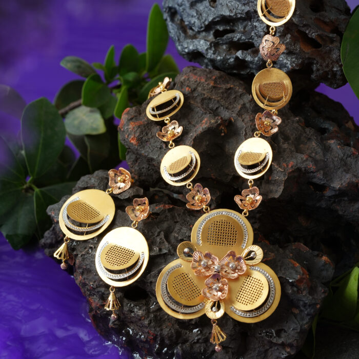 Ruqaya Noor – 22kt Real Gold Necklace Set Inspired by Islamic Elegance