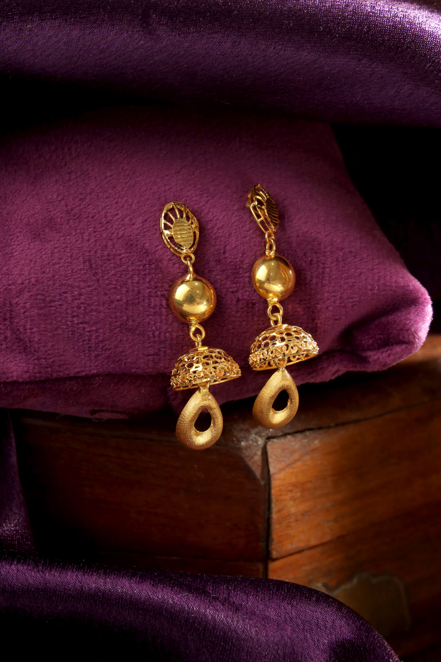 Twilight Bloom Earrings – Sculpted Grace in Gold