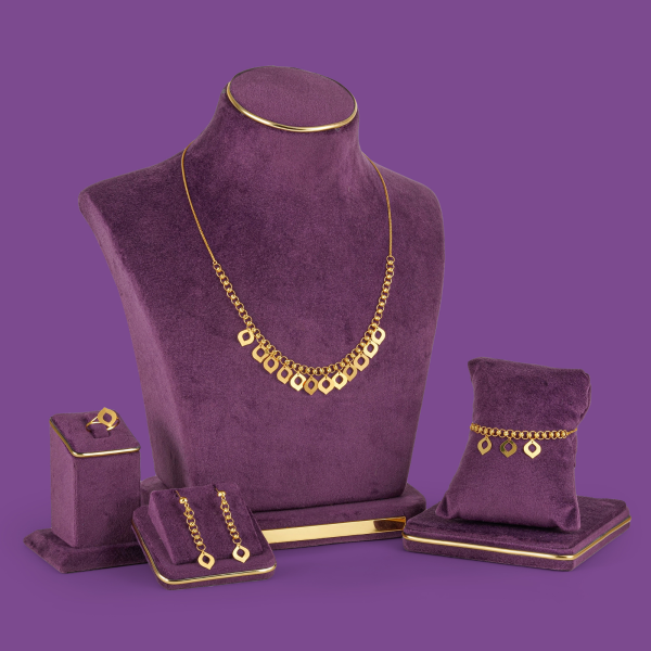 Dropelle Gold Necklace Set