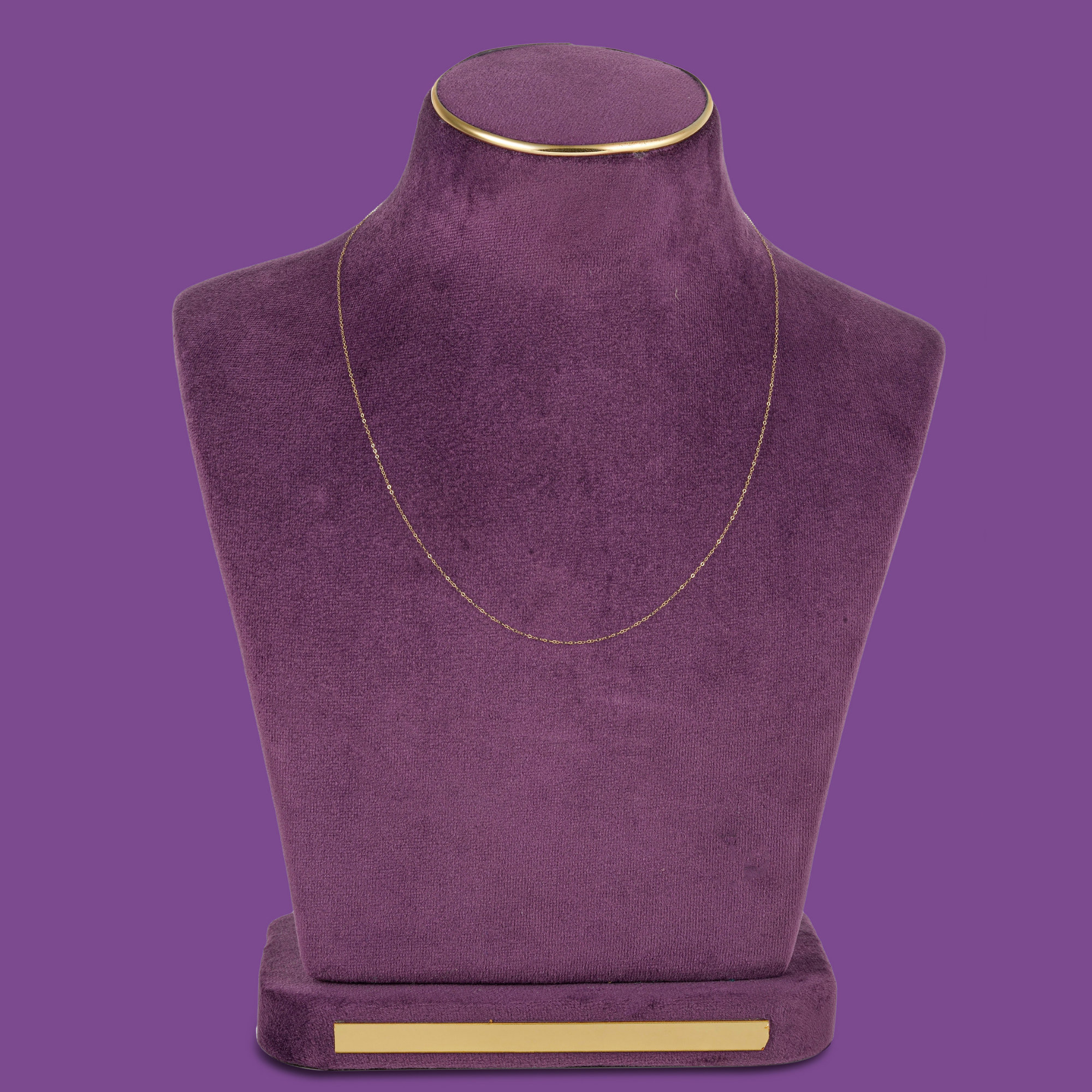 Mist 18KT gold chain, a plain ultra-lightweight chain in fine links, by Taqwa Jewellers.
