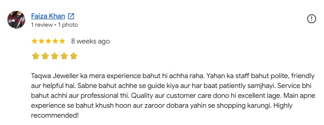 Taqwa Jewellers customer review 15