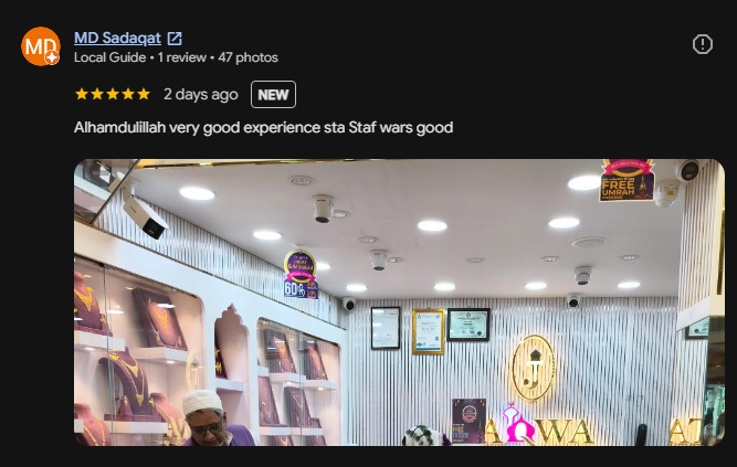 Taqwa Jewellers customer review 2