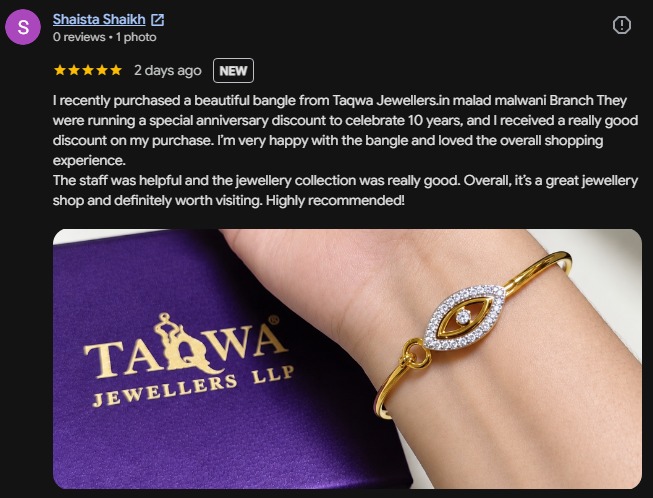 Taqwa Jewellers customer review 7